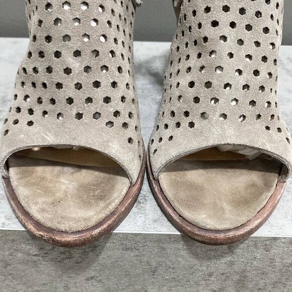 Rag & Bone Wyatt Taupe Perforated Open Toe Booties Size 39 US 9 - Picture 5 of 16